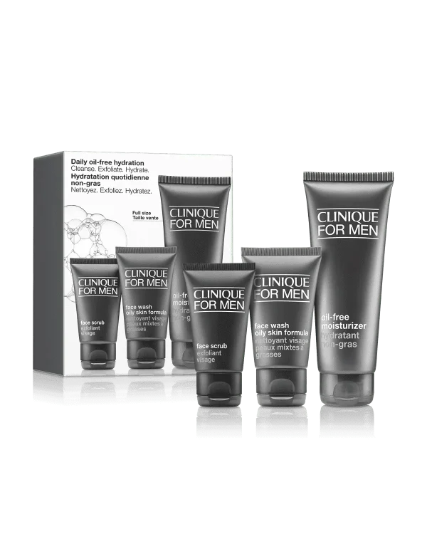 Daily Oil-Free Hydration Set: Cleanse. Exfoliate. Hydrate